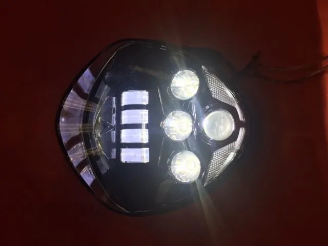 Victory Cross Country DAYMAKER With bottom Halo Black Projector HID LED Light Bulb Headlight Motorcycle