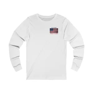 Vintage American Flag Lacrosse 2-Sided Long Sleeve T-Shirt