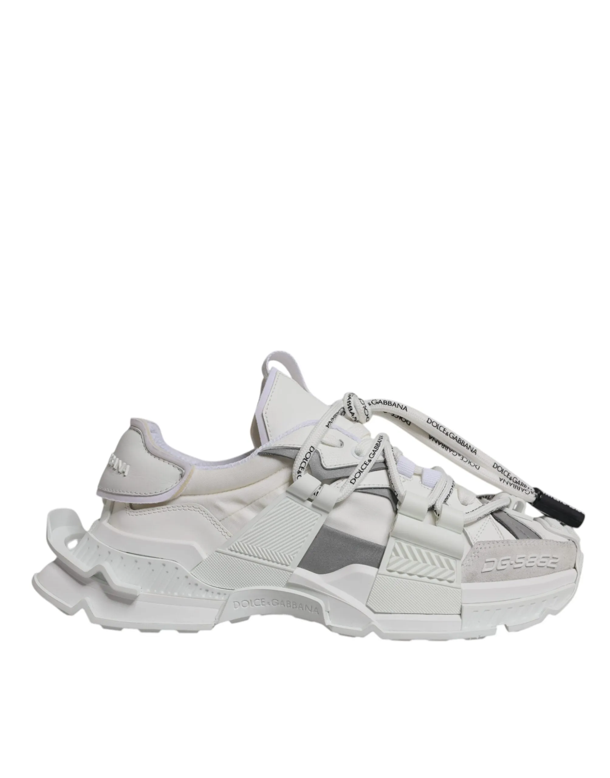White Nylon Low Top Space Men Sneakers Shoes