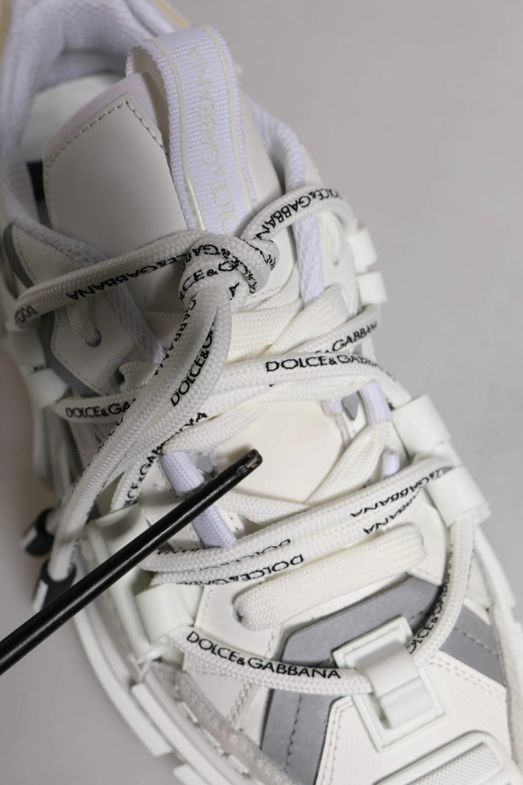 White Nylon Low Top Space Men Sneakers Shoes