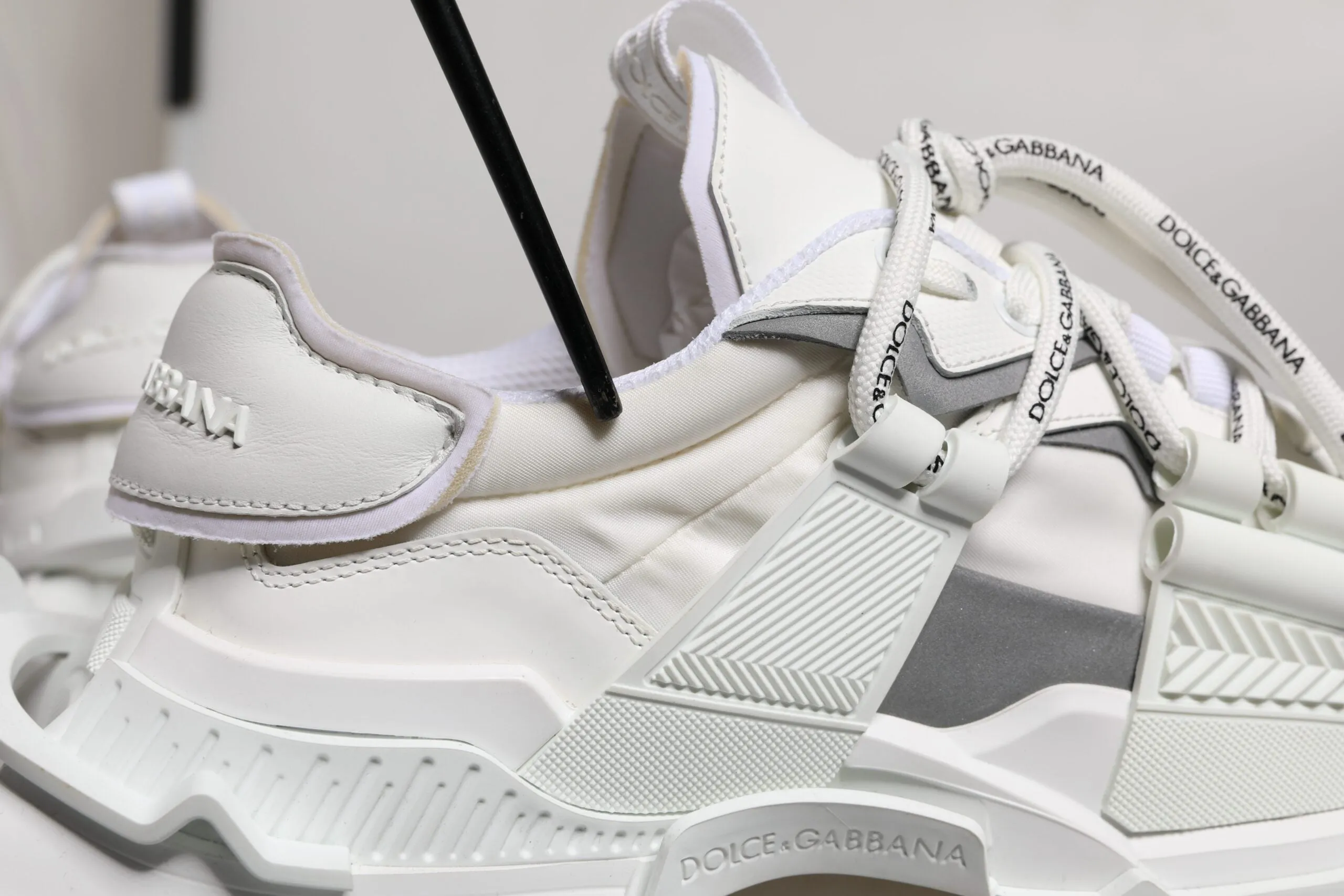 White Nylon Low Top Space Men Sneakers Shoes