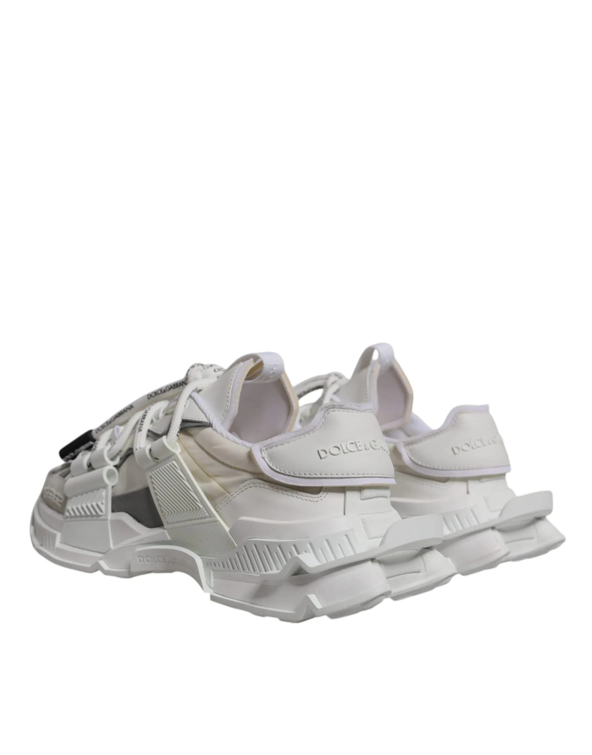 White Nylon Low Top Space Men Sneakers Shoes