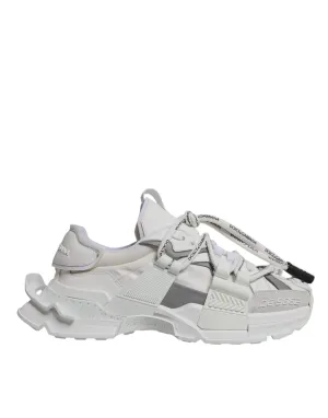 White Nylon Low Top Space Men Sneakers Shoes