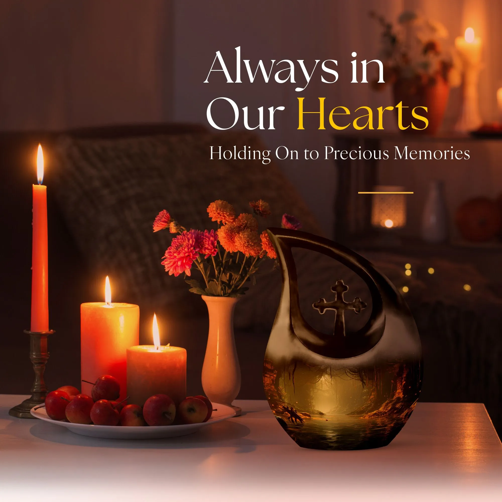 Wilderness Tribute Double Memorial Urn Exquisite Cross Drop