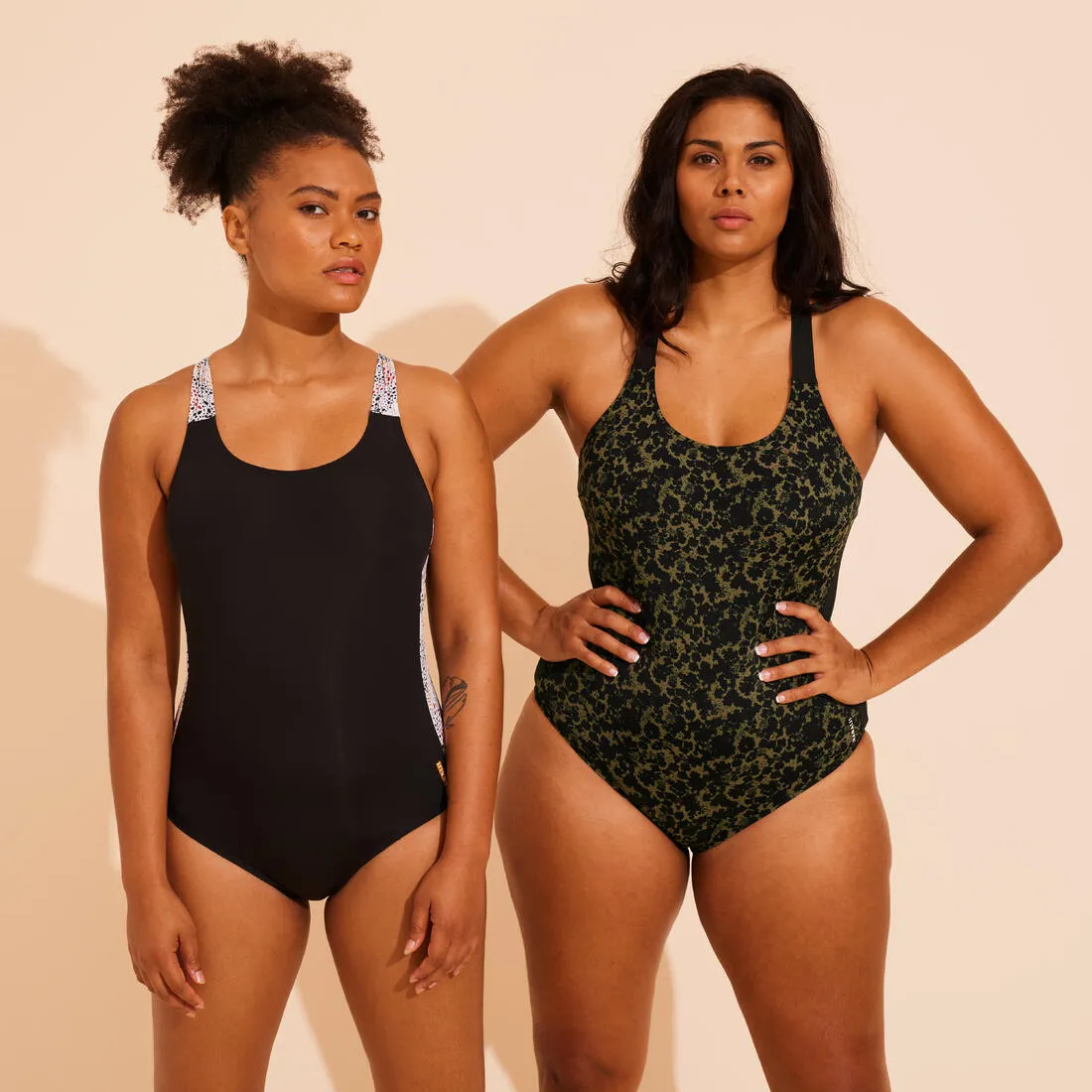 Women's Aquafit-Aquabiking 1-Piece Swimsuit Sofi Lica - Khaki