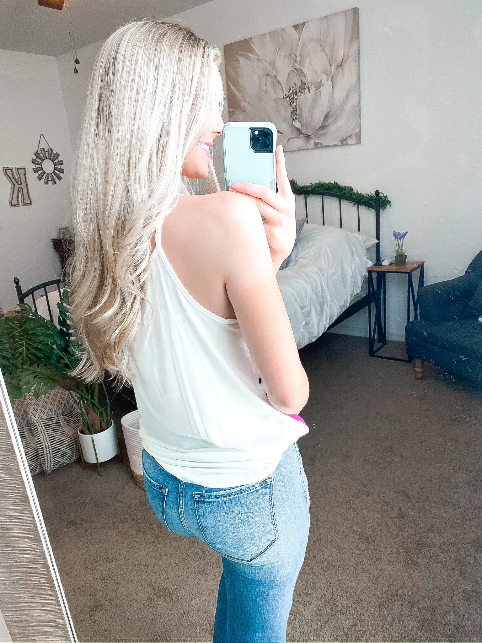 Won't Wait Forever Knotted Tank - Ivory/Fuchsia