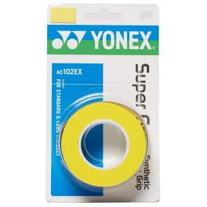 Yonex AC102EX Super Grap Badminton Overgrip - 3 Pack - Yellow