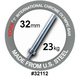 York Barbell | International Hard Chrome Bar - 7ft (32mm)
